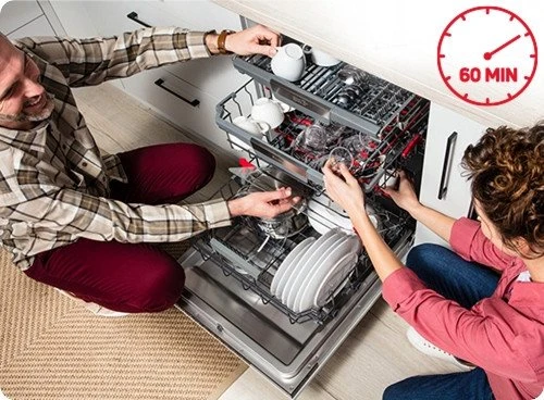Amica DIM64C7EMONqH įmontuojama indaplovė, 14 vietų komplektų