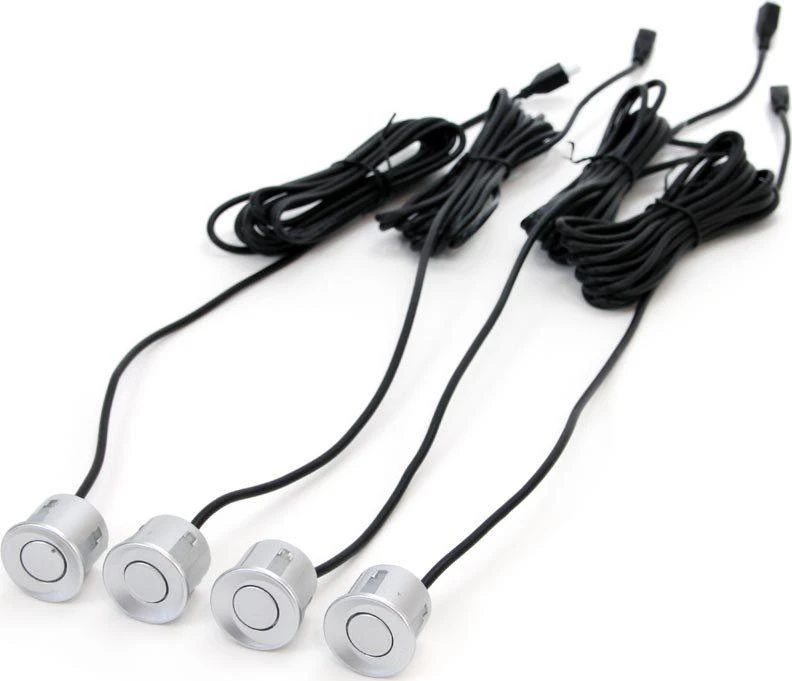 Amio Parkavimo pagalbos sistema TFT01 4,3" su HD 315 LED kamera, 4 sidabro spalvos jutikliai 22 mm