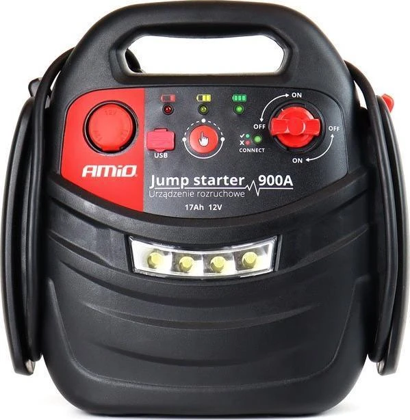 Projektorius 4in1 Automobilinis užvedimo įrenginys/LED/kompresorius/Powerbank 12V 17Ah 900A JS01 AMIO-02523