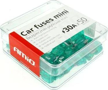 Mini peiliukų automobilinių saugiklių rinkinys, 50 vnt., 30A, amio-02223