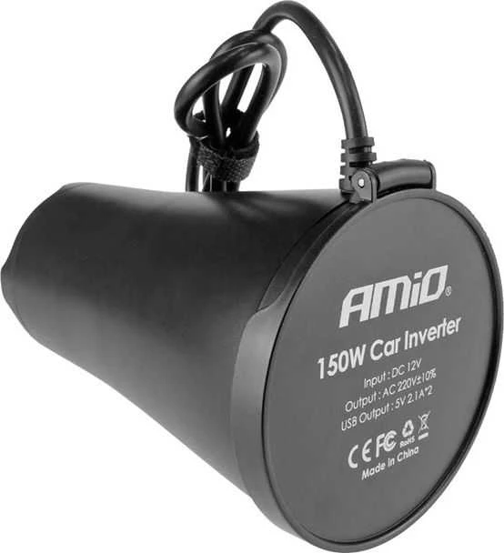 Juodas puodelio formos įtampos keitiklis 150W