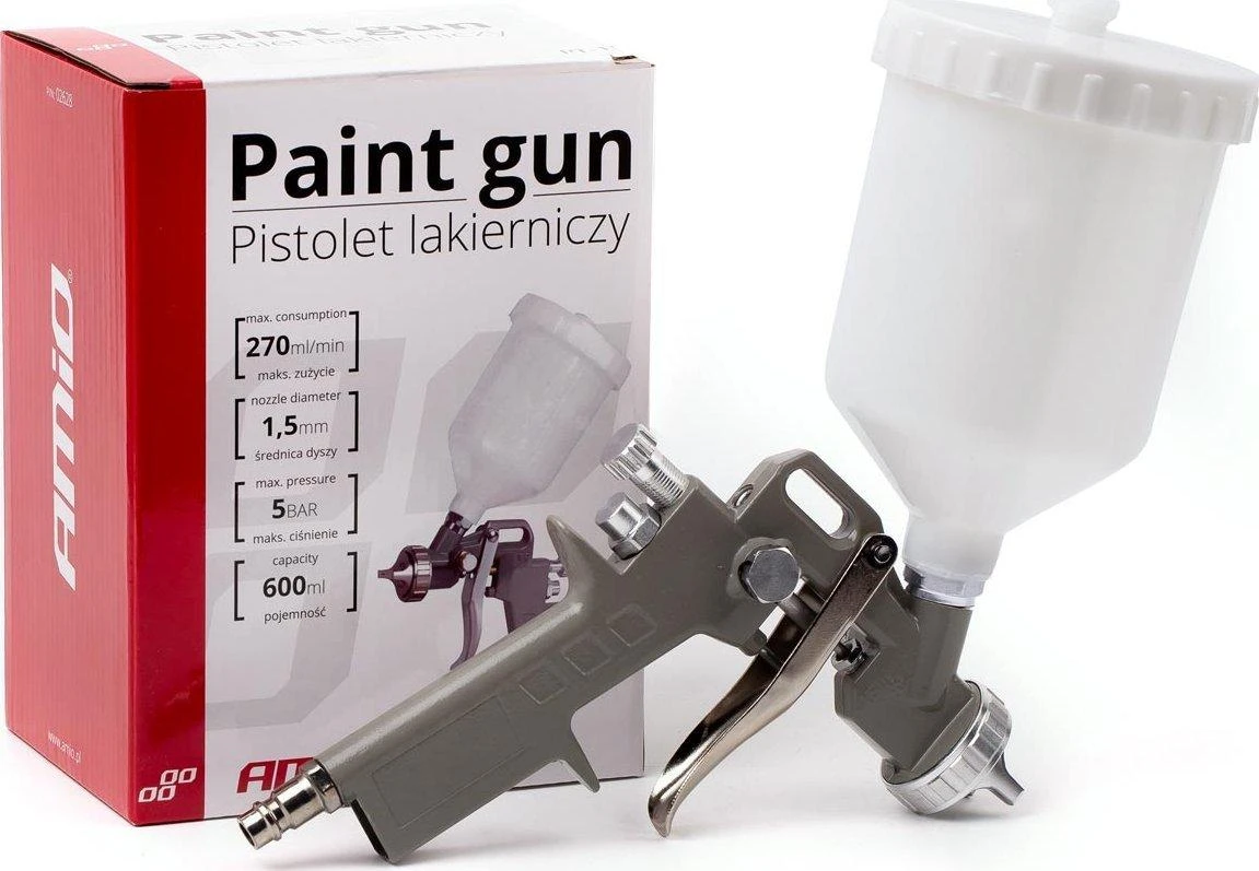 Amio Dažų purškimo pistoletas PT-10, 600 ml, 1,5 mm antgalis