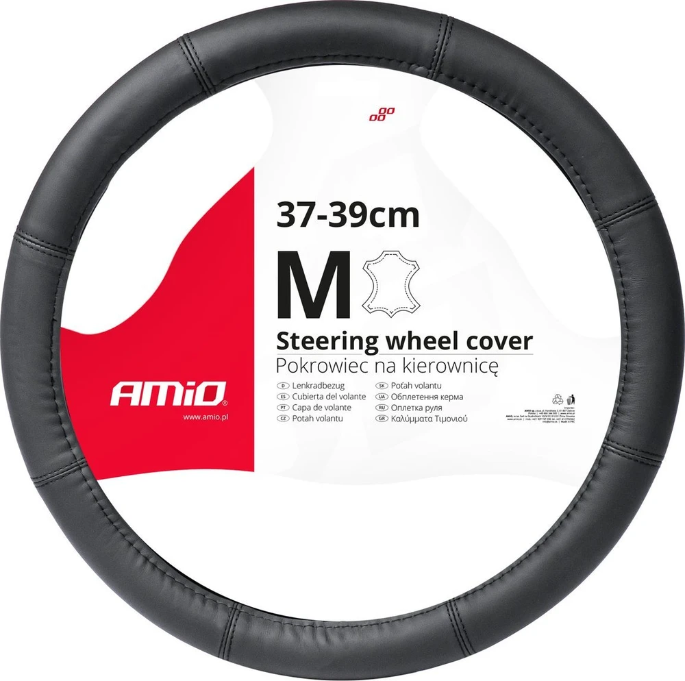 Amio Automobilio vairo užvalkalas 37-39 cm, natūrali oda, SWC-48-M
