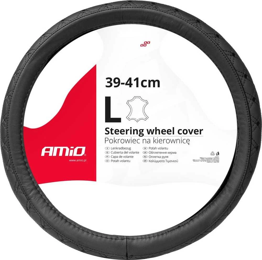 Amio Automobilio vairo užvalkalas 39-41 cm, natūrali oda, SWC-51-L