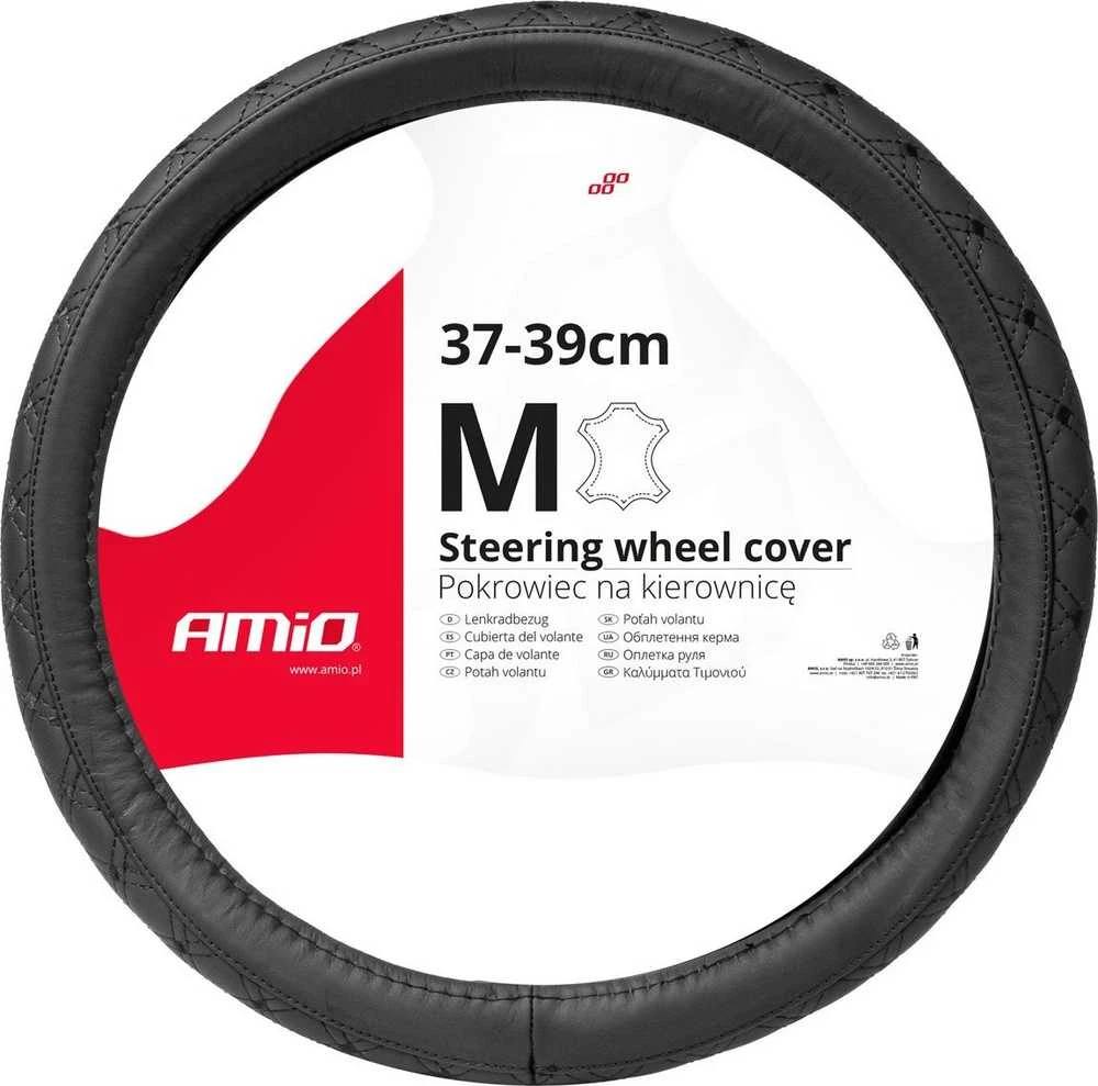 Amio Automobilio vairo užvalkalas 37-39 cm, natūrali oda, SWC-51-M