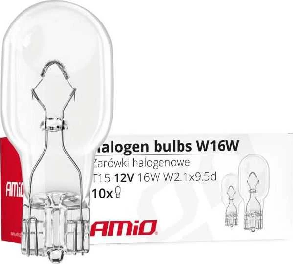 Halogeninės lemputės W16W T15 16W W2.1x9.5D 12V 10 vnt. (E4) amio-02549