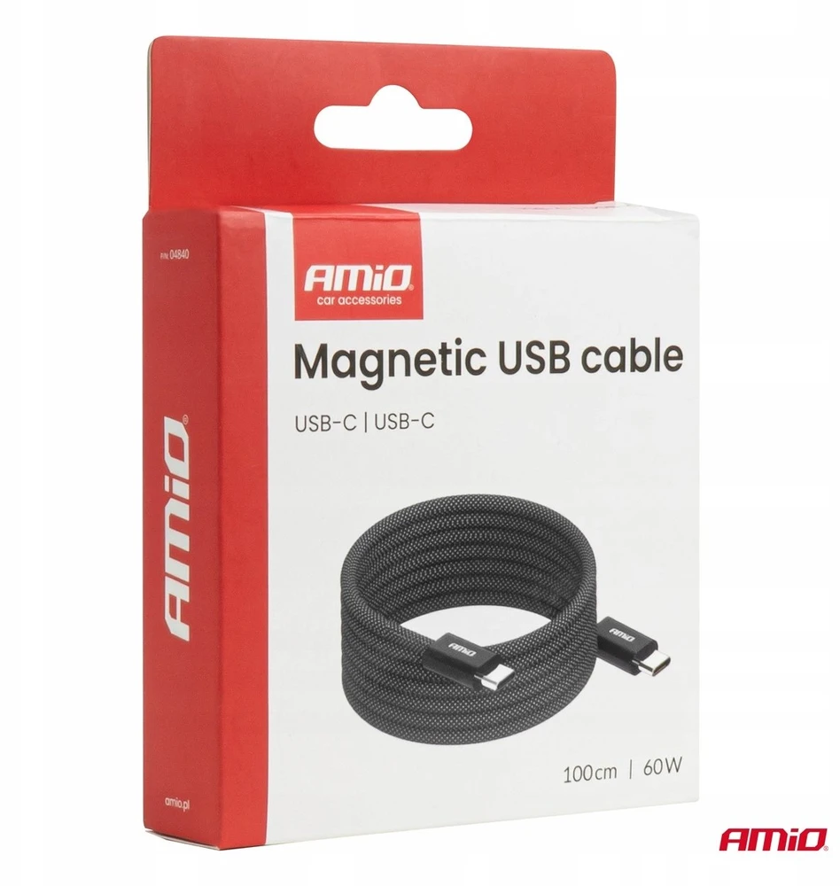 Magnetinis USB-C – USB-C kabelis 60W 100 cm AMIO-04840