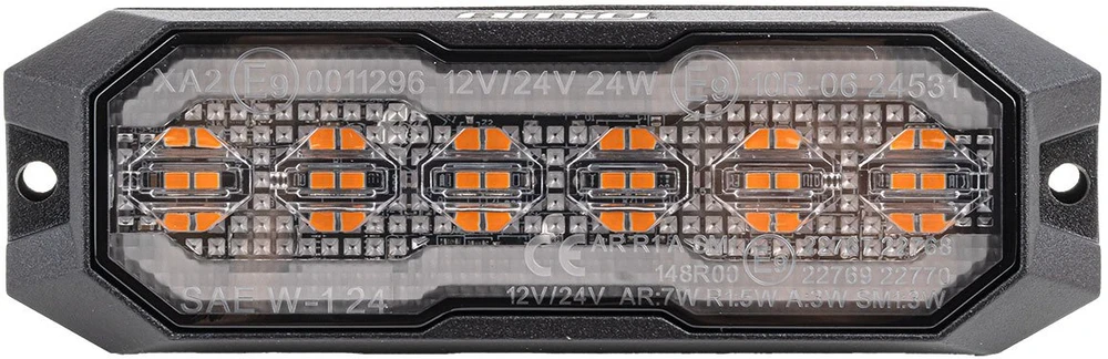 LED gabaritinė įspėjamoji lempa su atbulinės eigos šviesa R65 R148 12V/24V 24W AMIO-04862
