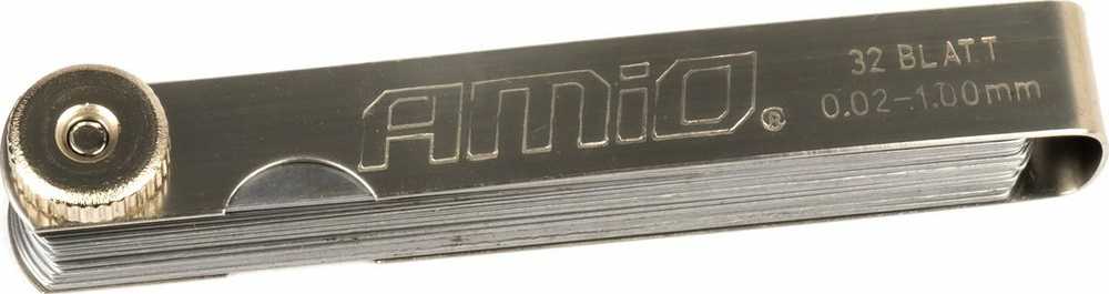 Tarpų matuoklis 0,02–1 mm, 32 lapeliai, 89 mm, AMIO-03287