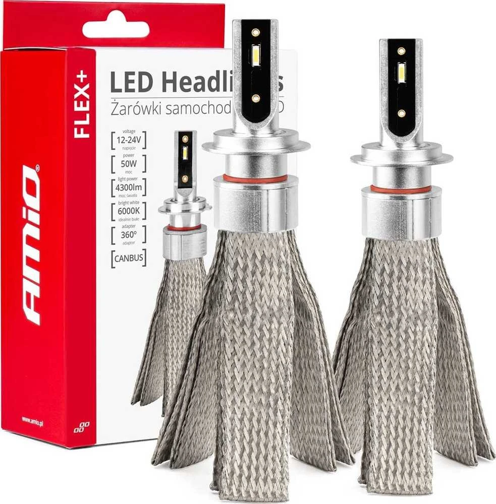 LED žibintų lemputės FLEX+ Series H7 canbus 6000K 12-24V AMIO-03659