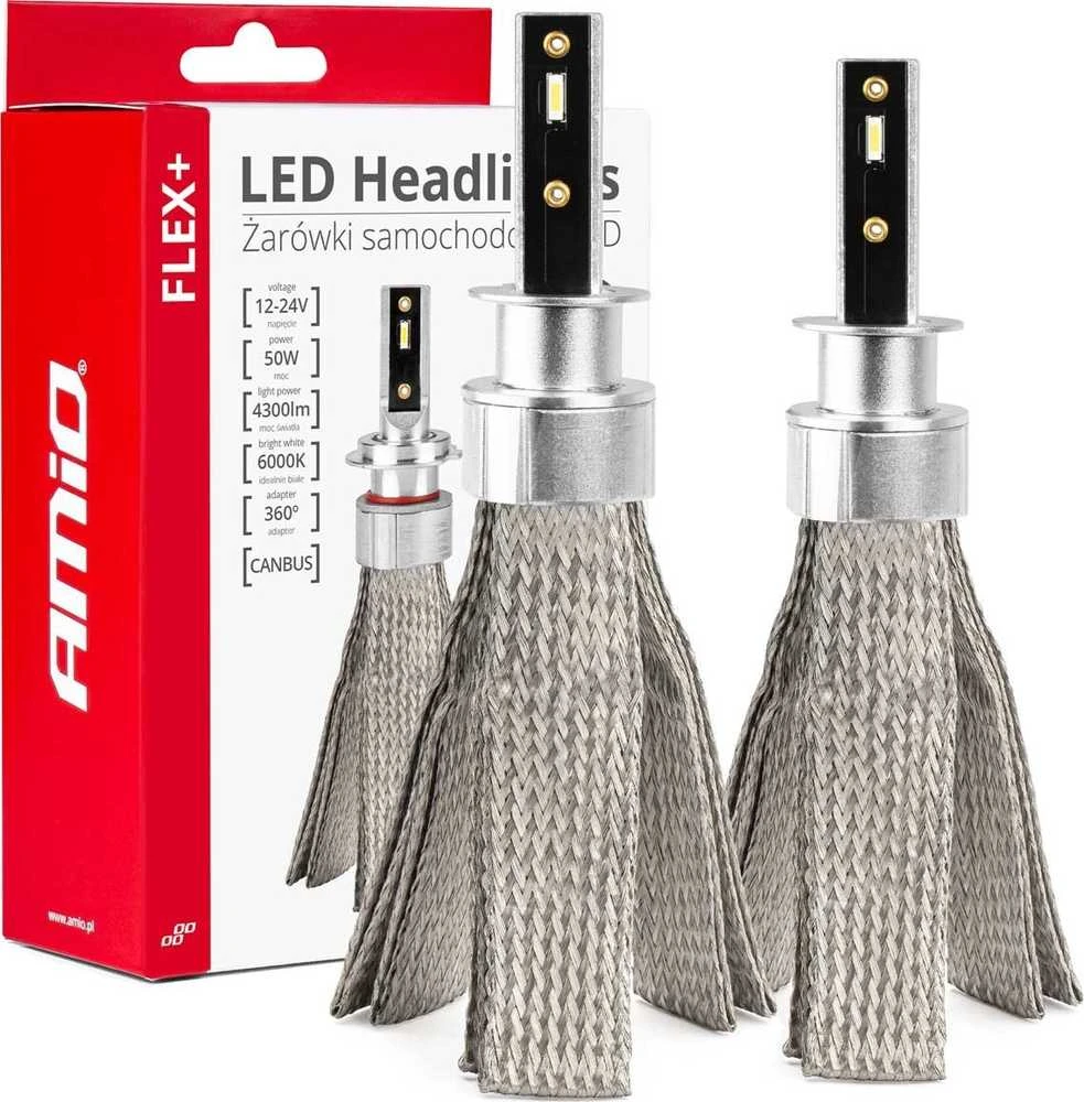 LED žibintų lemputės FLEX+ Series H1 canbus 6000K 12-24V AMIO-03655