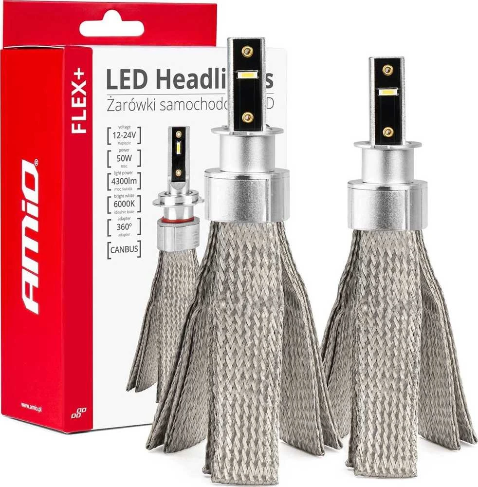 LED žibintų lemputės FLEX+ Series H3 canbus 6000K 12-24V AMIO-03656