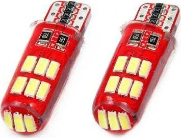 LED lemputės CANBUS 15SMD 4014 T10E W5W Silca baltos 12V amio-01443