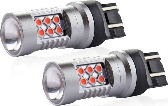 Dvi raudonos T20 LED lemputės su 24SMD diodais