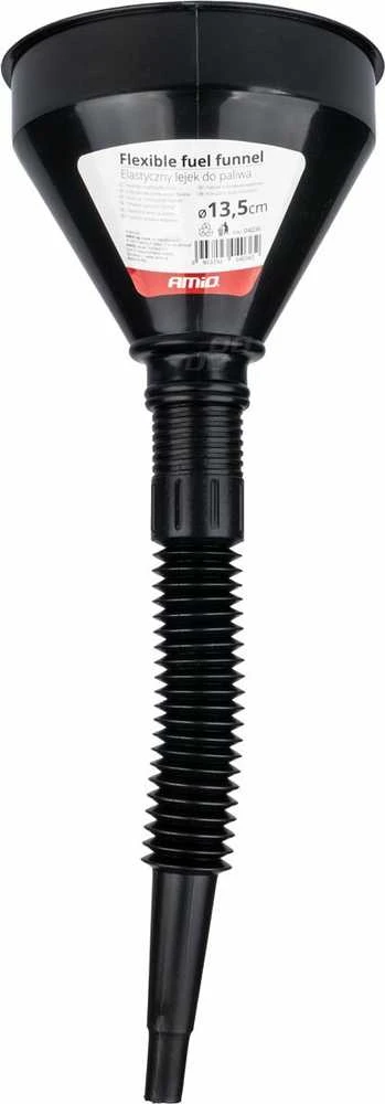 Lankstus juodas piltuvėlis su filtru kurui, skysčiui, vandeniui, 13,5 cm amio-04036