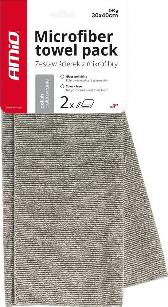 Mikropluošto šluosčių poliravimui rinkinys 40×60 cm, 340 gsm, 2 vnt. AMIO-03742