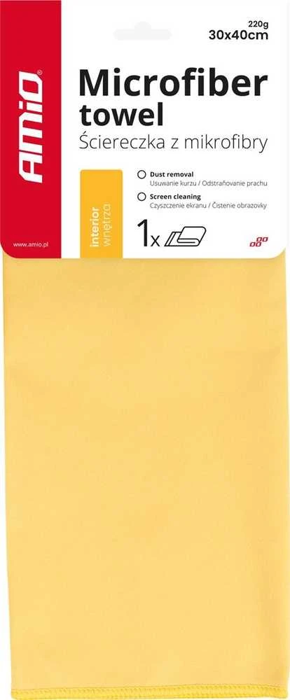 Mikropluošto valymo šluostė automobilio salonui valyti 30x40 cm amio-03744
