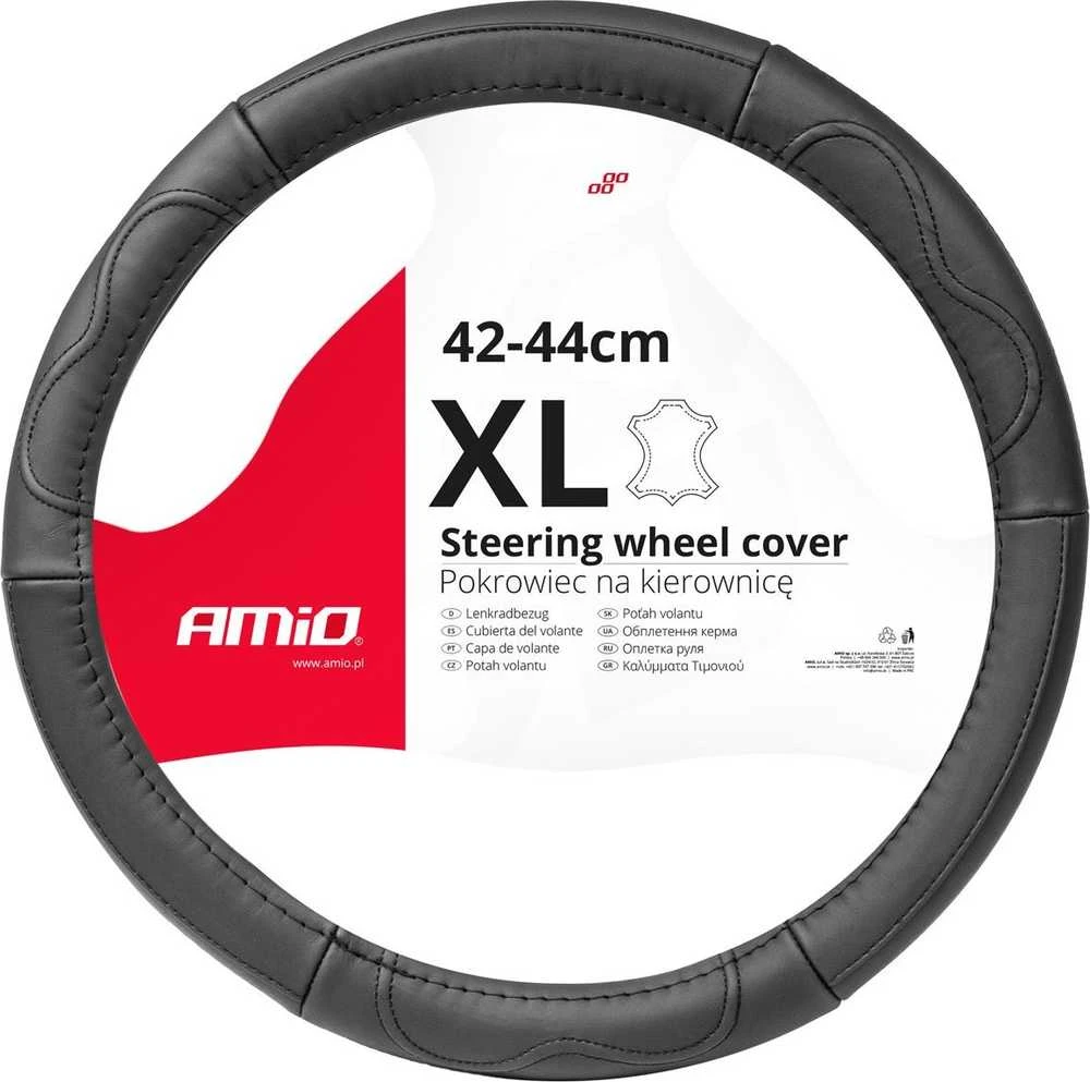 Amio Automobilio vairo užvalkalas 41-43 cm, natūrali oda, SWC-49-XL