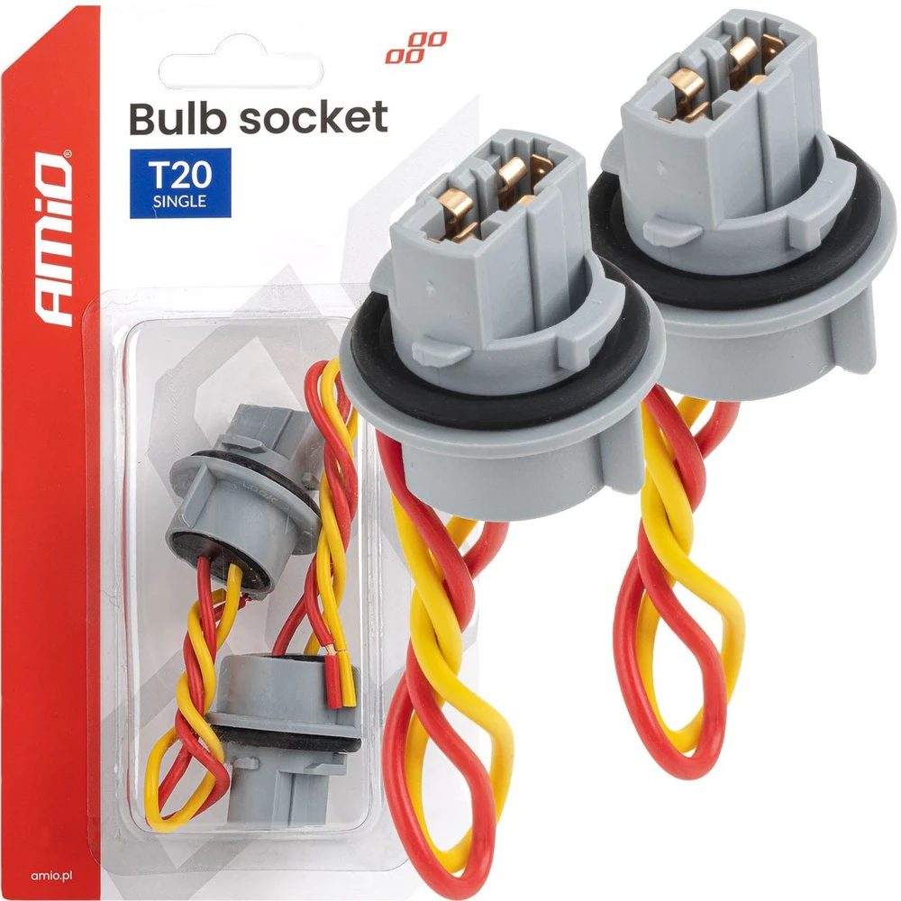 T20 LED lemputės lizdas 12V W21W, WY21W, W3x16d, 7440, 2 vnt. AMIO-04833