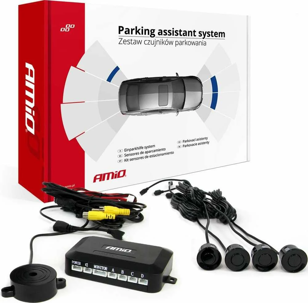 Parkavimo jutiklių rinkinys, skirtas kamerai ir LCD ekranui, juodas 22mm AMIO-02989