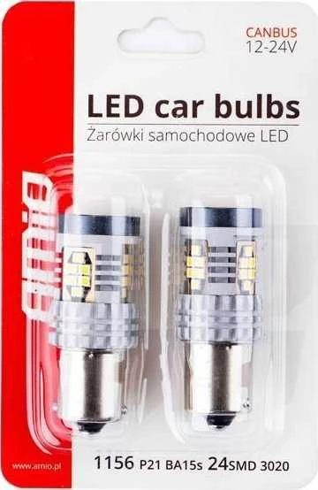 Dvi Amio 24smd LED lemputės pakuotėje
