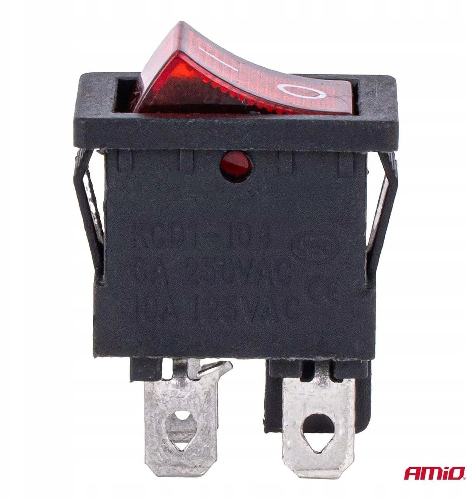 Rotorinis jungiklis su raudonu apšvietimu 6a 250v amio-04439