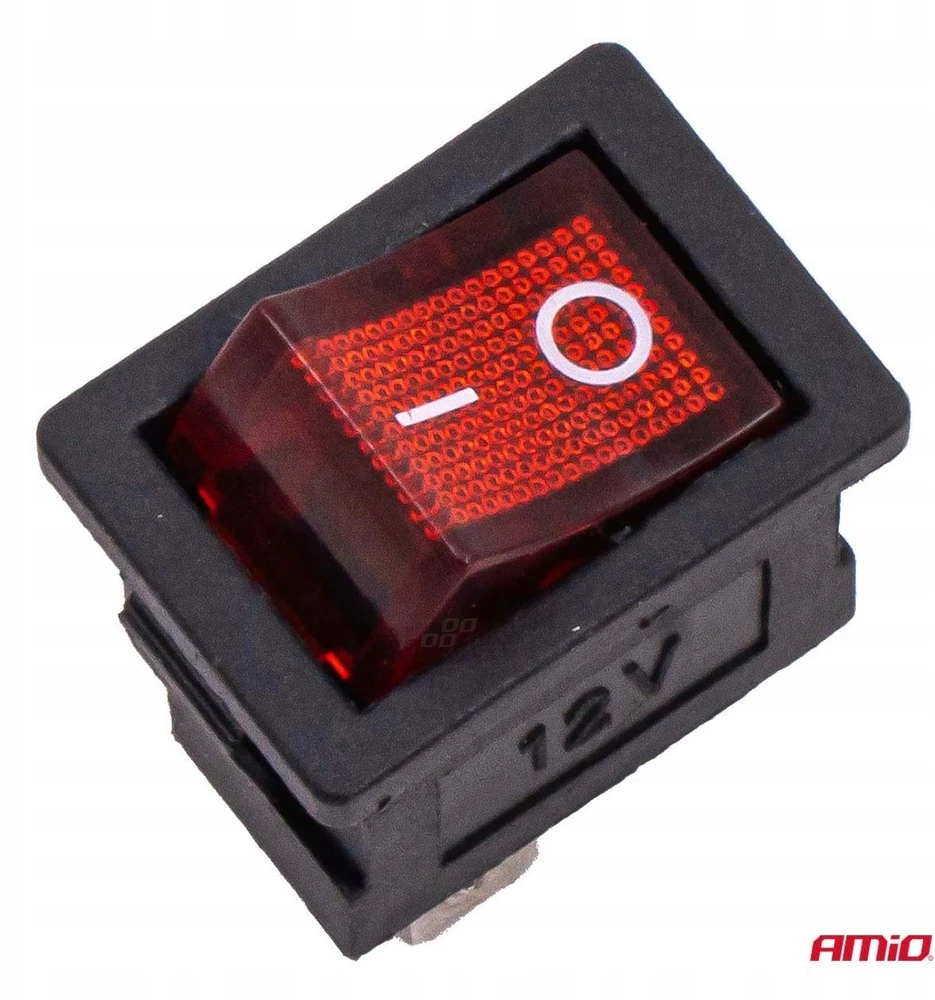 Rotorinis jungiklis su raudonu apšvietimu 20a 12v 24v amio-04440