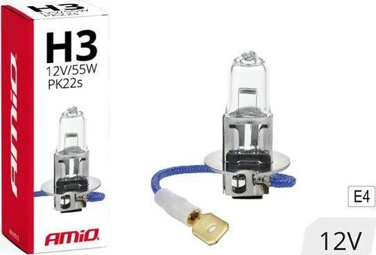 Halogeninė lemputė H3 12V 55W UV filtras (E8) amio-01478