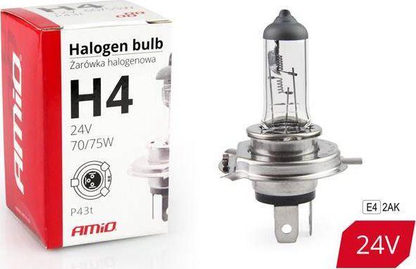 Halogeninė lemputė H4 24V 75/70W UV filtras (E8) amio-01267
