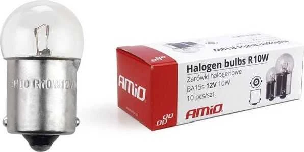 Halogeninės lemputės R10W BA15S 12V 10W 10 vnt. amio-01487