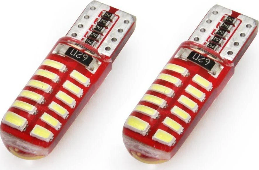 Amio LED lemputė Vertex Canbus 24SMD T10e Silca Baltas 12V 2vnt.