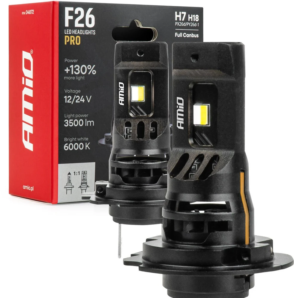 LED automobilinės lemputės H7/H18 F26 PRO LumiTec LIMITED +130% DUO FULL CANBUS 12V/24V AMIO-04872