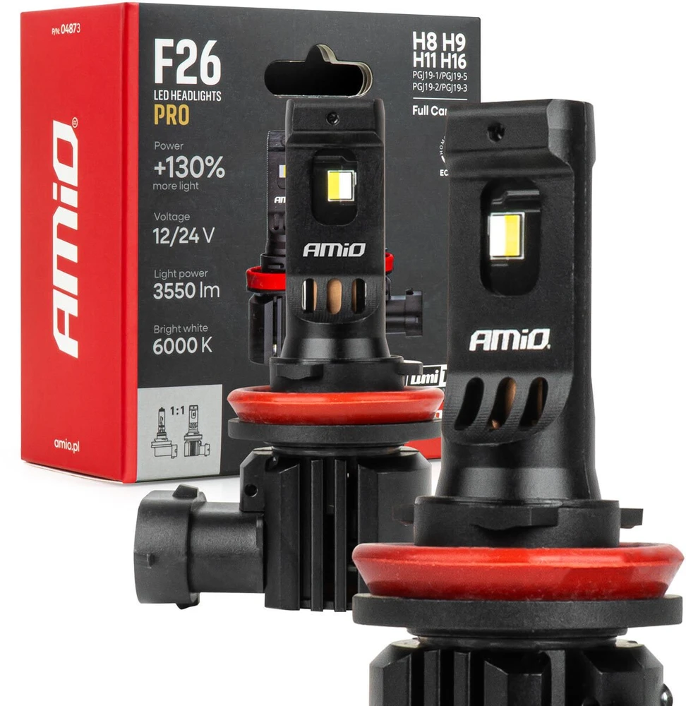LED automobilinės lemputės H8/H9/H11/H16 F26 PRO LumiTec LIMITED +130% DUO FULL CANBUS 12V/24V AMIO-04873