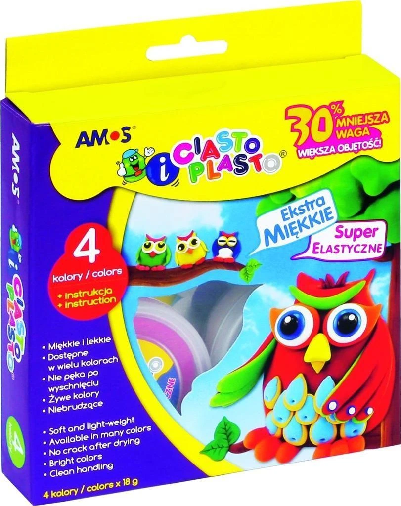 Modelinas Amos iClay, 18g x 4-spalvų