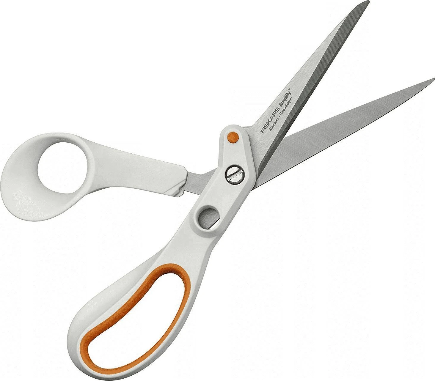 Fiskars Amplify žirklės atvirais ašmenimis