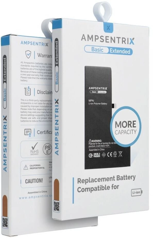 Inne AmpSentrix Basic“ baterija, skirta „iPhone 13“ (padidinta talpa 3500 mAh)