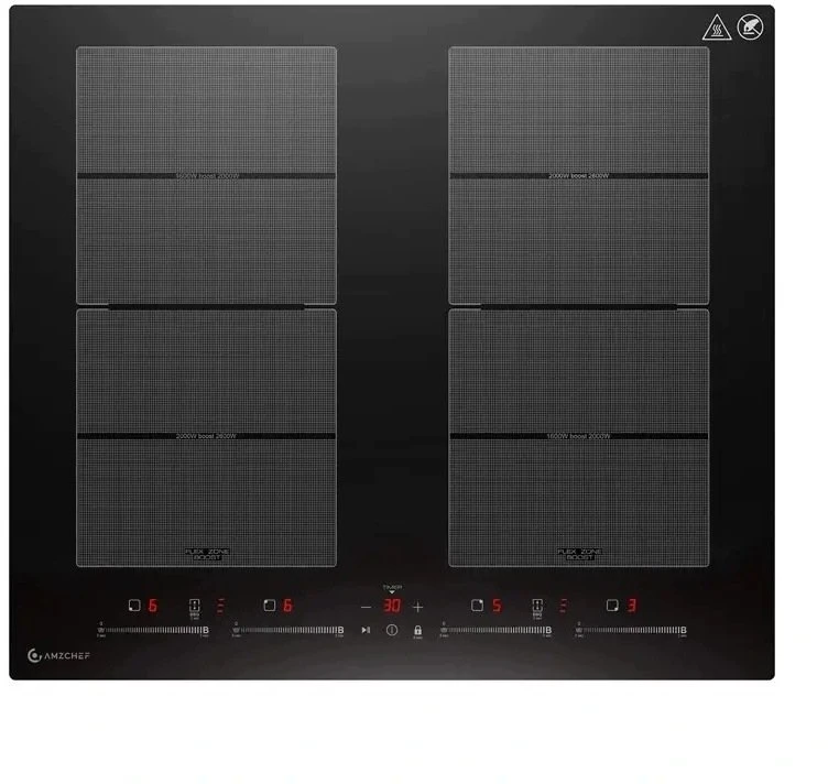 AMZCHEF CE-FS-I74S-FFDD10 indukcinė kaitlentė, 4 zonos