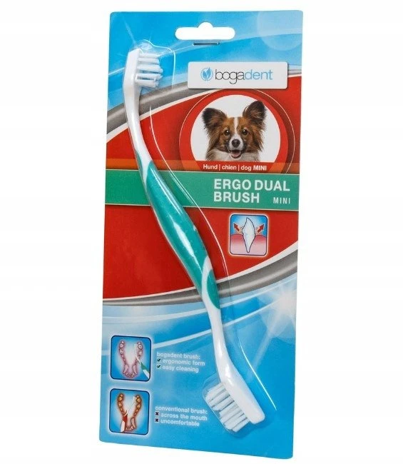 BOGAR Bogadent® Ergo dvigubo šepetėlio Mini – dvipusis dantų šepetėlis šunims