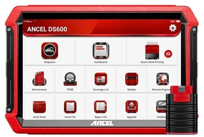OBD2 diagnostinis skaitytuvas - ANCEL DS600 ELITE, 8 colių, „Android 10.0“, 4 GB RAM, 64 GB atmintinė, 4 150 mAh