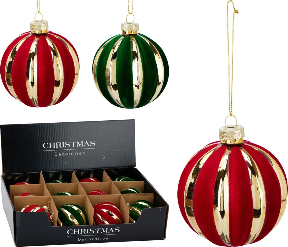 ROSA Christmas Tree toy Stripes. red/žalias. 8 cm