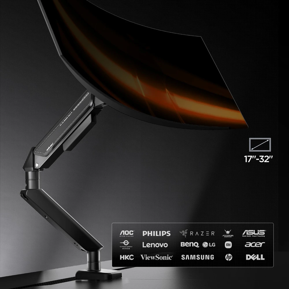 AndaSeat Anda Seat Stealth II 17-32 reguliuojamas pasukamas monitoriaus laikiklis, juodas