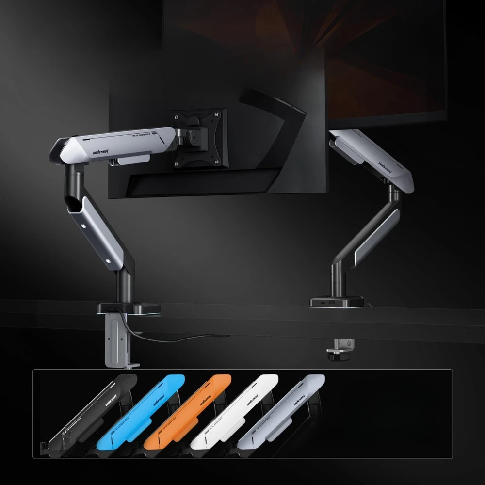AndaSeat Anda Seat „Stealth II PRO“ 17–42 colių reguliuojamas pasukamas monitoriaus laikiklis, baltas