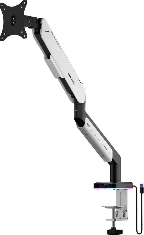 AndaSeat Anda Seat Stealth II PRO RGB 17"-42" reguliuojamas besisukantis monitoriaus laikiklis, baltas