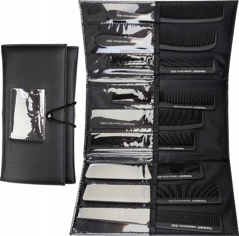 Activeshop Šukų rinkinys su dėklu Toni&amp;Guy Carbon N-20, 9 vnt.