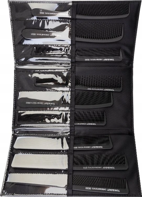 Activeshop Šukų rinkinys su dėklu Toni&amp;Guy Carbon N-20, 9 vnt.