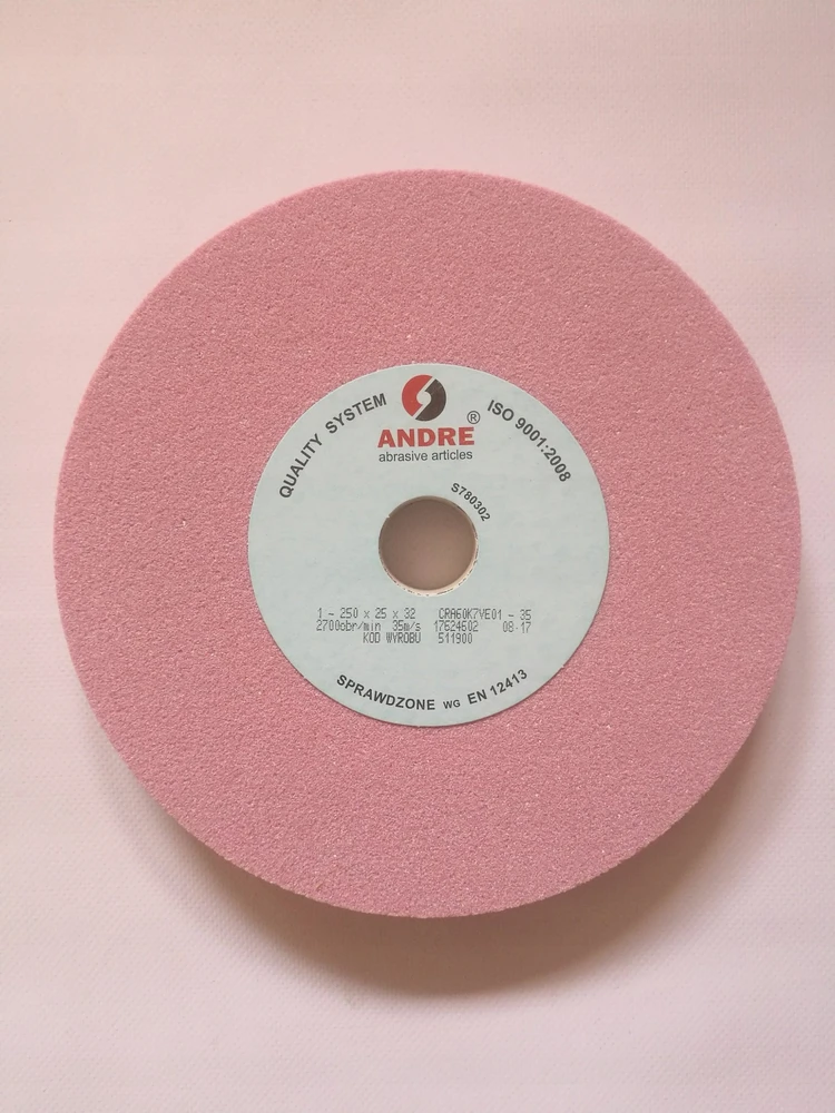ANDRE PLOKŠČIAS ŠLIFAVIMO DISKAS 250mm x 25mm x 32mm CRA60K7VE01-35 ROŽINIS „TIPAS 1”