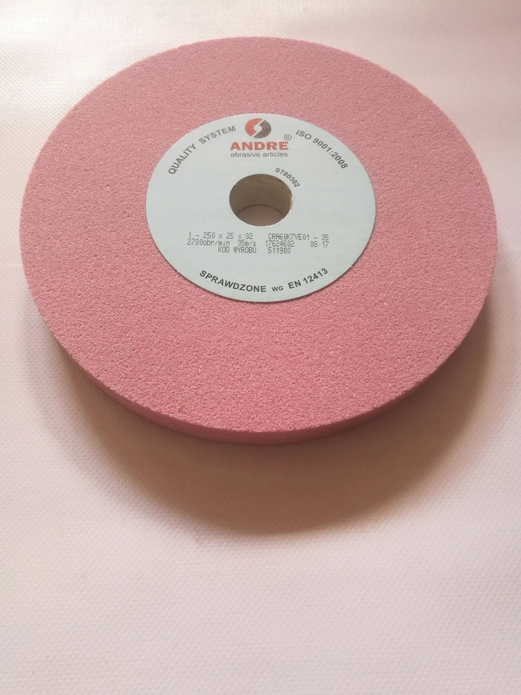 ANDRE PLOKŠČIAS ŠLIFAVIMO DISKAS 250mm x 25mm x 32mm CRA60K7VE01-35 ROŽINIS „TIPAS 1”