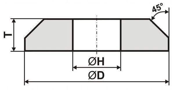 ANDRE PROFILUOTAS ŠLIFAVIMO DISKAS 125mm x 8mm x 20mm 95A60N7VTE10-35 PILKAS „TIPAS 1C”