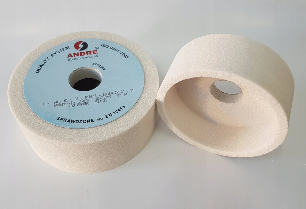 ANDRE TAURELIO FORMOS ŠLIFAVIMO DISKAS 100mm x 40mm x 20mm 99A60K7VE01-35 Baltas „TYP 6”