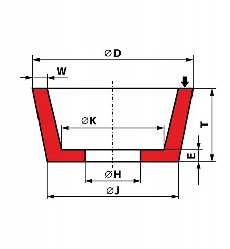 ANDRE TAURELĖS FORMOS ŠLIFAVIMO DISKAS 125mm x 40mm x 20mm 99A46K7VE01-30 Baltas „TYP 11”